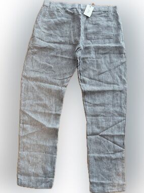 Alex Crane Cham Linen Pants Mens 36x31 Conductor Striped French Linen New